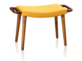 Geta Ottoman in Yellow and Antique Walnut - Ornate Home