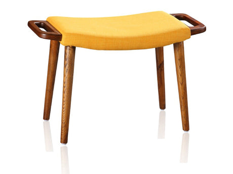 Geta Ottoman in Yellow and Antique Walnut - Ornate Home