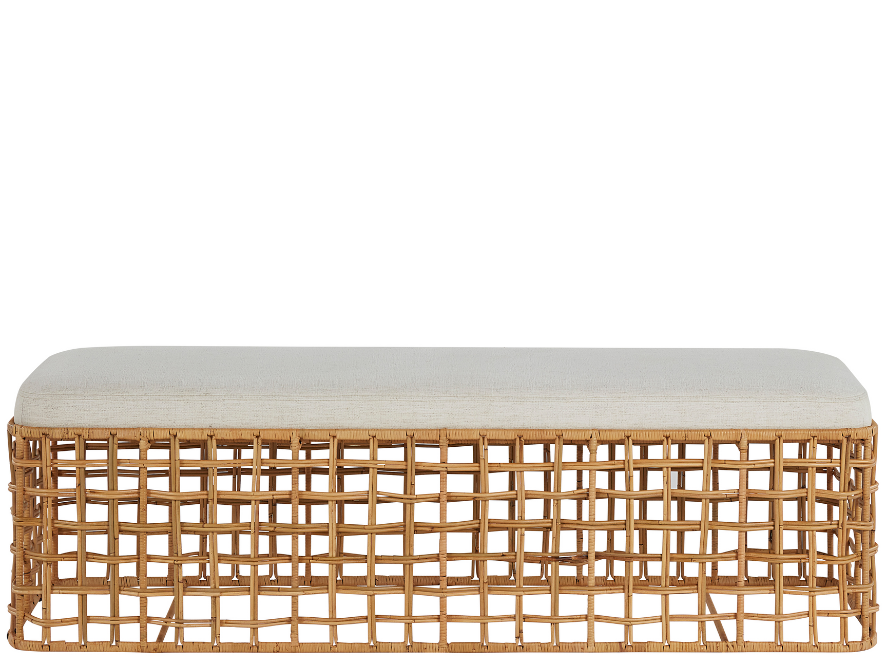 Getaway Nomad Snow/Natural Rattan Rattan Bench - Ornate Home