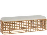 Getaway Nomad Snow/Natural Rattan Rattan Bench - Ornate Home