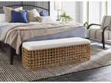 Getaway Nomad Snow/Natural Rattan Rattan Bench - Ornate Home