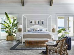 Getaway Nomad Snow/Natural Rattan Rattan Bench - Ornate Home