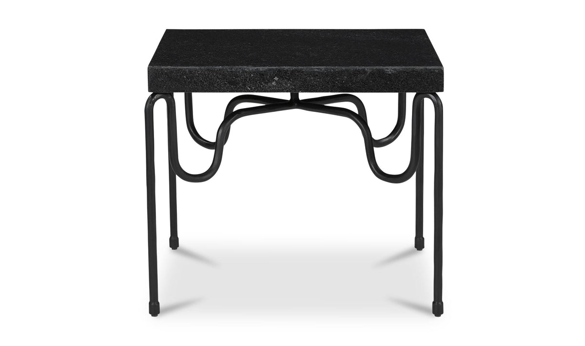 Getty Black Granite Side Table - Ornate Home