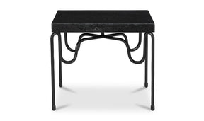 Getty Black Granite Side Table - Ornate Home