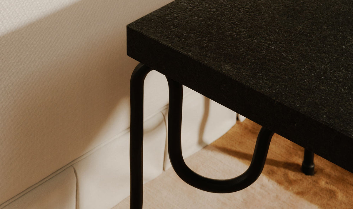 Getty Black Granite Side Table - Ornate Home