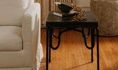 Getty Black Granite Side Table - Ornate Home