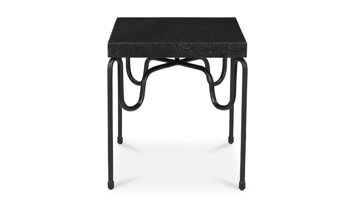 Getty Black Granite Side Table - Ornate Home