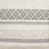 Geyser Woven White Gray Cotton Pouf - Ornate Home