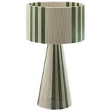 Gia Basil Green Handwoven Cotton Thread Striped or Plain Table Lamp - Ornate Home