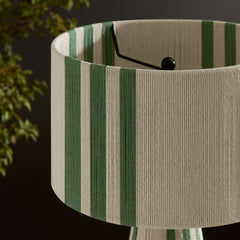 Gia Basil Green Handwoven Cotton Thread Striped or Plain Table Lamp - Ornate Home