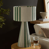 Gia Basil Green Handwoven Cotton Thread Striped or Plain Table Lamp - Ornate Home