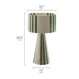 Gia Basil Green Handwoven Cotton Thread Striped or Plain Table Lamp - Ornate Home