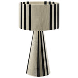 Gia Black Handwoven Cotton Thread Striped or Plain Table Lamp - Ornate Home