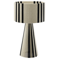 Gia Black Handwoven Cotton Thread Striped or Plain Table Lamp - Ornate Home