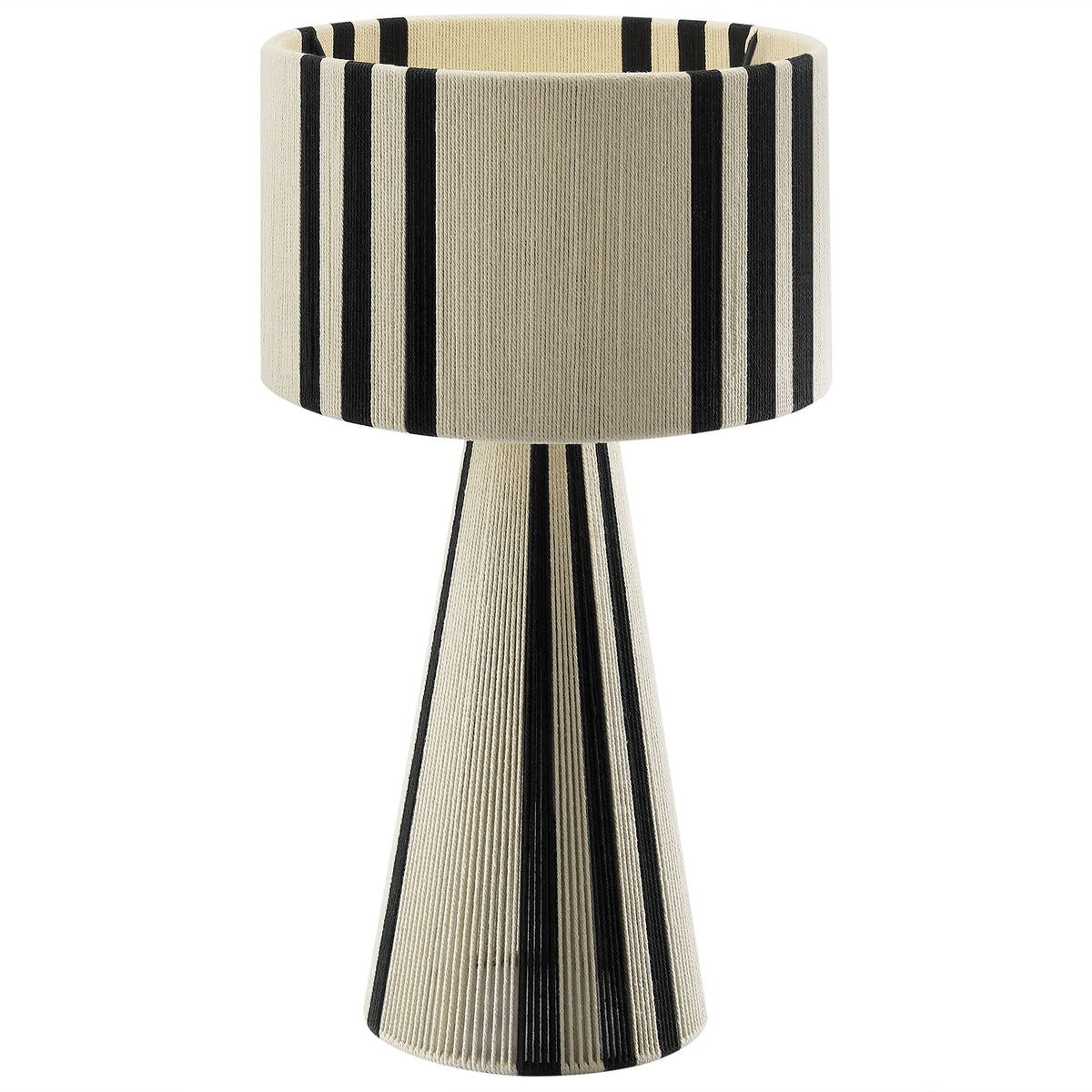 Gia Black Handwoven Cotton Thread Striped or Plain Table Lamp - Ornate Home