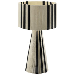 Gia Black Handwoven Cotton Thread Striped or Plain Table Lamp - Ornate Home