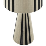 Gia Black Handwoven Cotton Thread Striped or Plain Table Lamp - Ornate Home