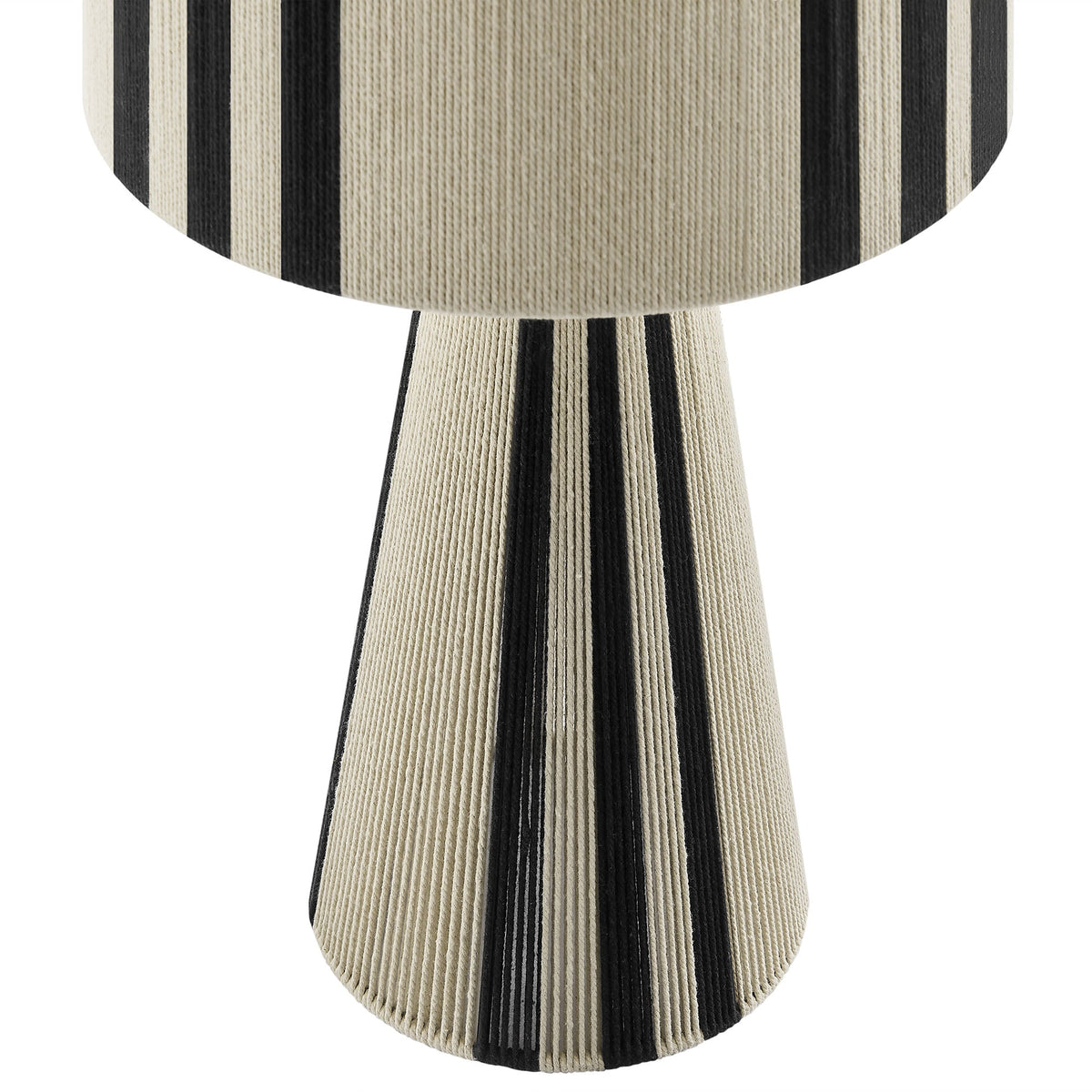 Gia Black Handwoven Cotton Thread Striped or Plain Table Lamp - Ornate Home