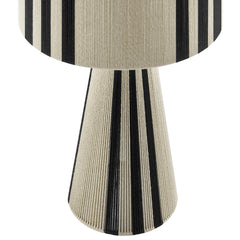 Gia Black Handwoven Cotton Thread Striped or Plain Table Lamp - Ornate Home