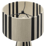 Gia Black Handwoven Cotton Thread Striped or Plain Table Lamp - Ornate Home