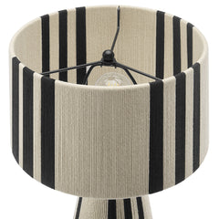 Gia Black Handwoven Cotton Thread Striped or Plain Table Lamp - Ornate Home