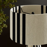 Gia Black Handwoven Cotton Thread Striped or Plain Table Lamp - Ornate Home