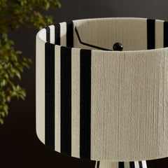 Gia Black Handwoven Cotton Thread Striped or Plain Table Lamp - Ornate Home