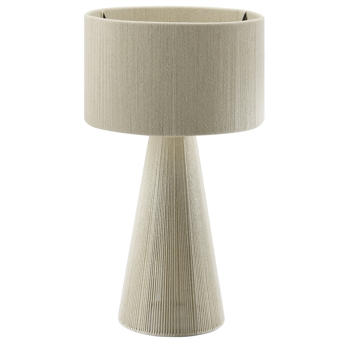 Gia Natural Handwoven Cotton Thread Striped or Plain Table Lamp - Ornate Home