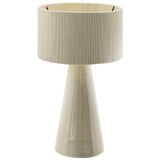 Gia Natural Handwoven Cotton Thread Striped or Plain Table Lamp - Ornate Home