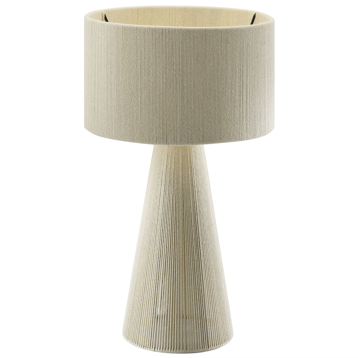 Gia Natural Handwoven Cotton Thread Striped or Plain Table Lamp - Ornate Home