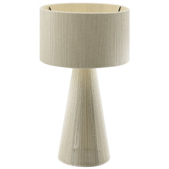 Gia Natural Handwoven Cotton Thread Striped or Plain Table Lamp - Ornate Home