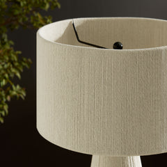 Gia Natural Handwoven Cotton Thread Striped or Plain Table Lamp - Ornate Home