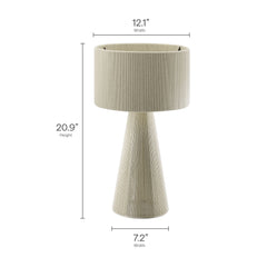 Gia Natural Handwoven Cotton Thread Striped or Plain Table Lamp - Ornate Home