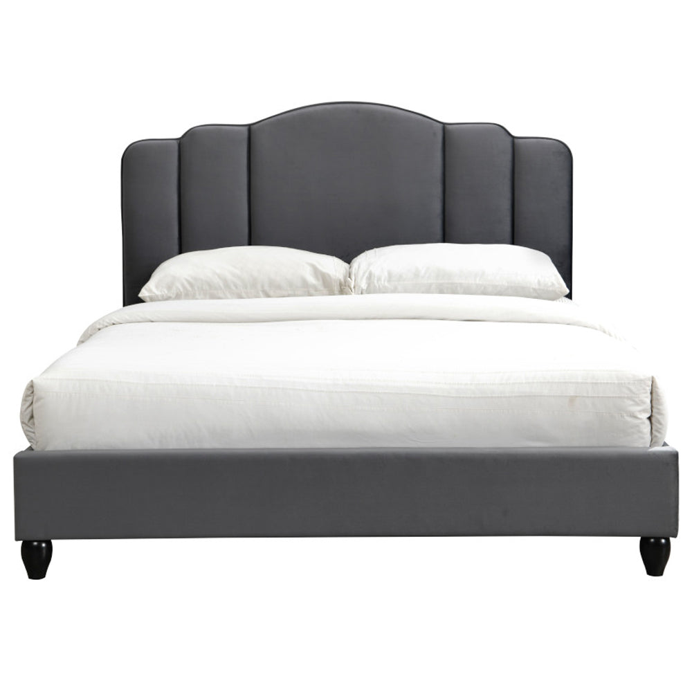 Giada Gray Fabric Upholstered Bed - Ornate Home