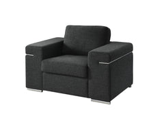 Gianna Black 45"W Linen Armchair - Ornate Home