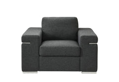 Gianna Black 45"W Linen Armchair - Ornate Home