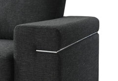 Gianna Black 45"W Linen Armchair - Ornate Home
