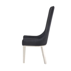 Gianna Black Faux Leather & Stainless Steel Side Chair (Set of 2) - Ornate Home