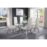 Gianna Clear Glass & Stainless Steel Dining Table - Ornate Home