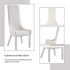 Gianna Ivory Faux leather & Stainless Steel Side Chair (Set of 2) - Ornate Home
