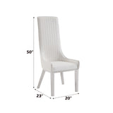 Gianna Ivory Faux leather & Stainless Steel Side Chair (Set of 2) - Ornate Home