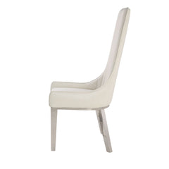 Gianna Ivory Faux leather & Stainless Steel Side Chair (Set of 2) - Ornate Home