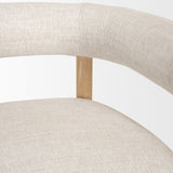 Gianna Light Brown/Oatmeal Open Back Wood Fabric Accent Chair - Ornate Home