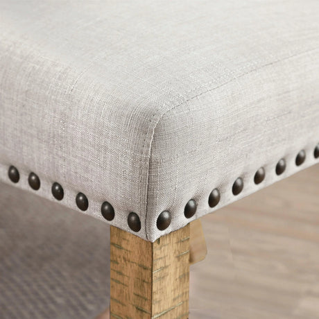 Gianna Rustic Oak/Brown 7 Pc. Dining Room Set (w/ 2 Wingback Chairs) - Ornate Home