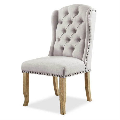 Gianna Rustic Oak/Brown 9 Pc. Dining Room Set (w/ 2 Wingback Chairs) - Ornate Home