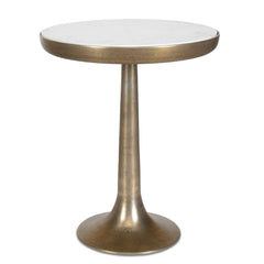 Gianno White Round Marble Side Table - Ornate Home