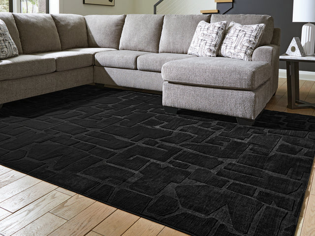 Gibbswell Black Washable Large Rug - Ornate Home