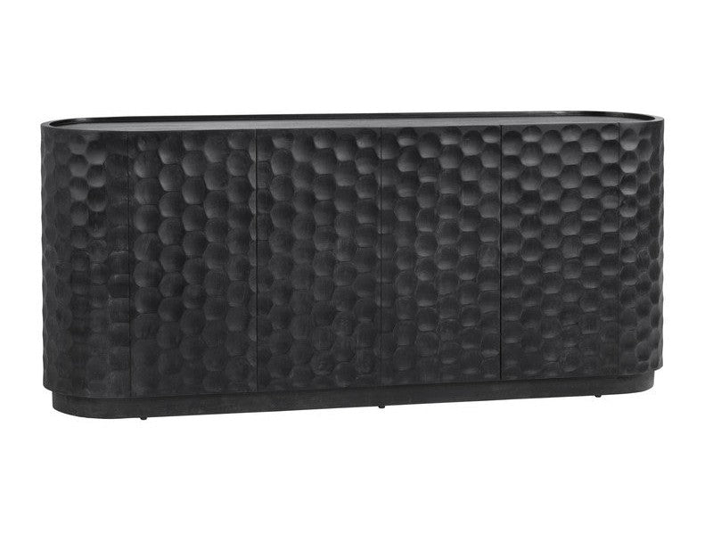 Gibson Black Four-Door Sideboard - Ornate Home