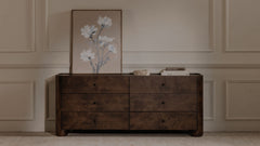 Gibson Dark Brown 6 Drawer Dresser - Ornate Home