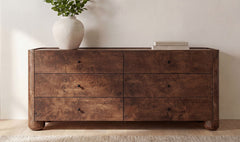 Gibson Dark Brown 6 Drawer Dresser - Ornate Home